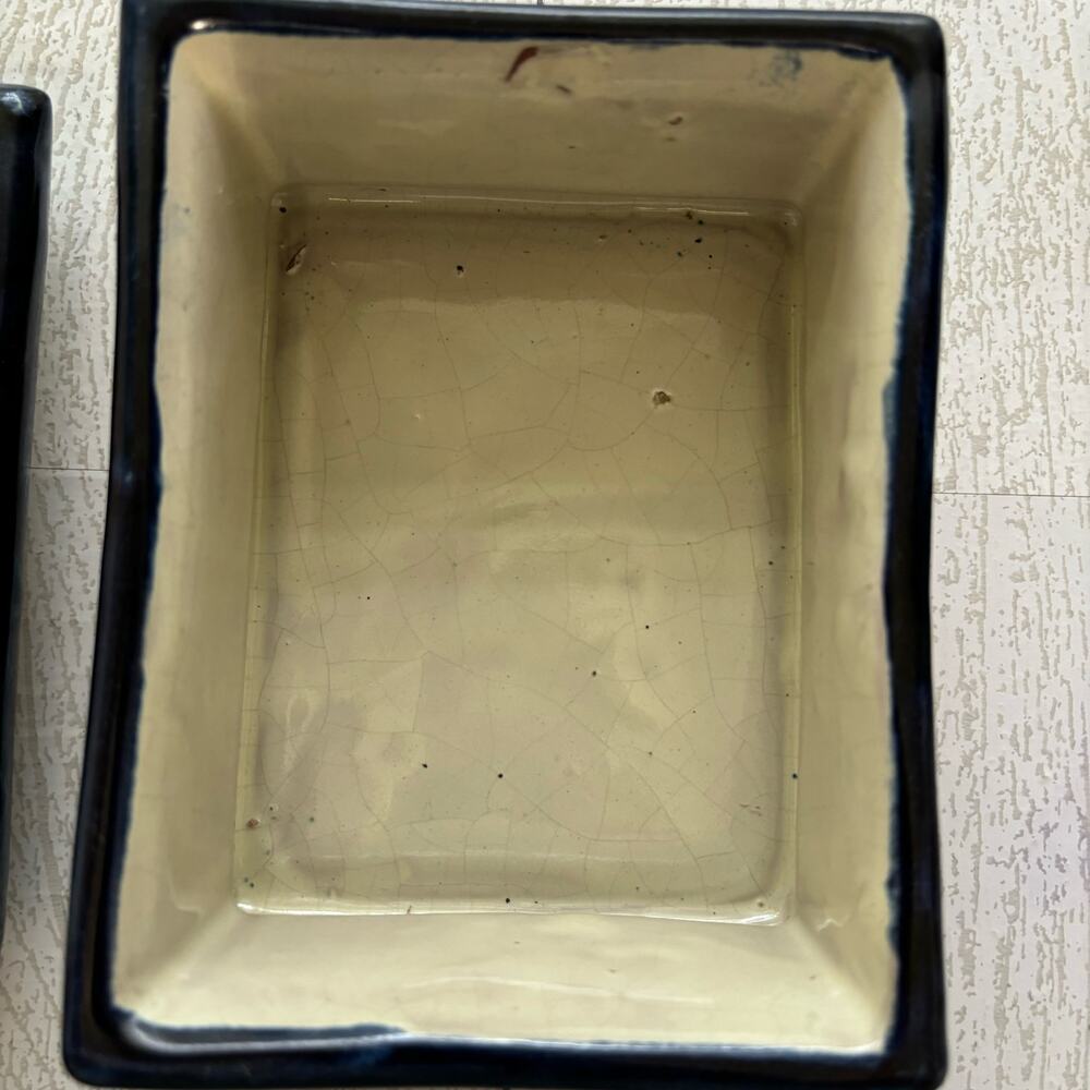 Vintage Sunflower Cobalt Blue Pottery Trinket Box - Picture 8 of 10